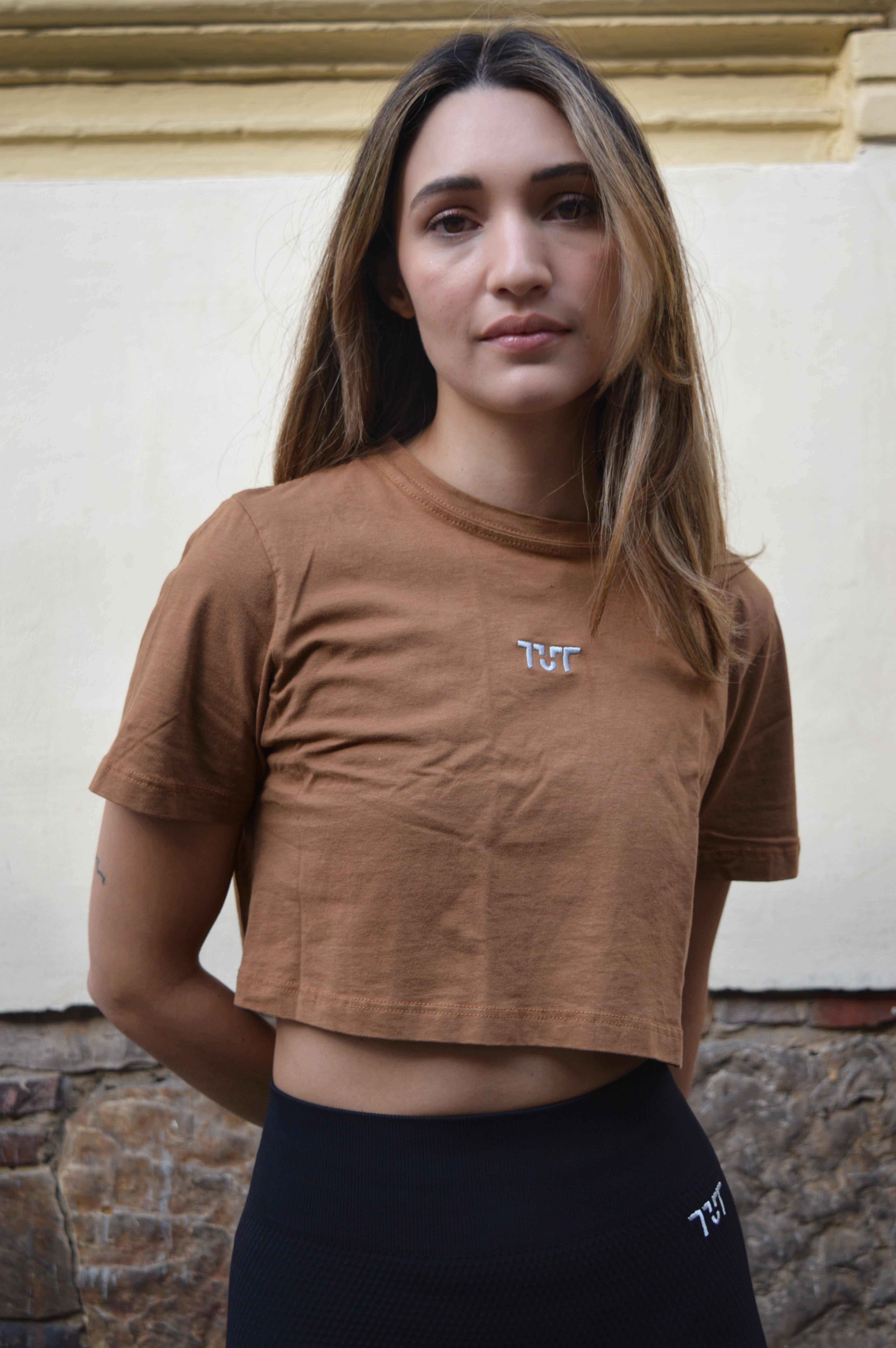 Oversized Cropped T-shirt Cocoa